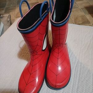 Spiderman Black and Red Boots Rain Boots Kids Size 2 , 3